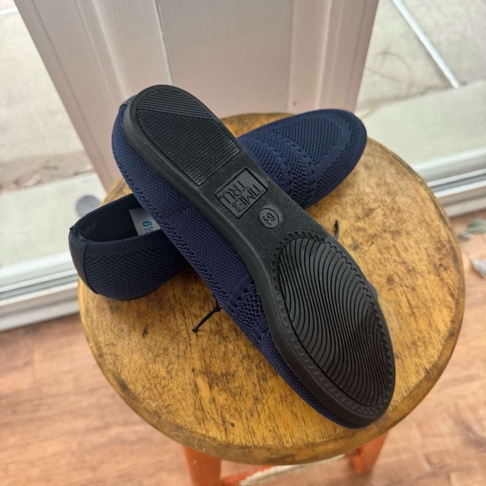 NWT Time and Tru Women's Knit Loafers Navy Blue Slip On Flats Comfort Size 6.5 - Picture 6 of 6
